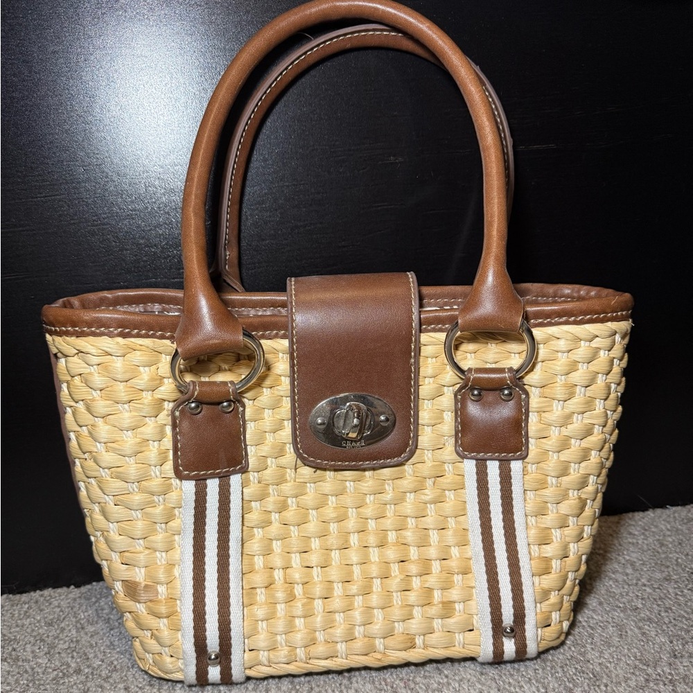 Chaps Brown and Cream Woven Purse